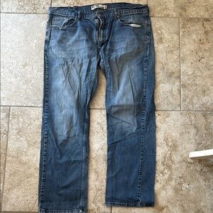 Levi's Blue Straight Leg Washed Jeans / D14